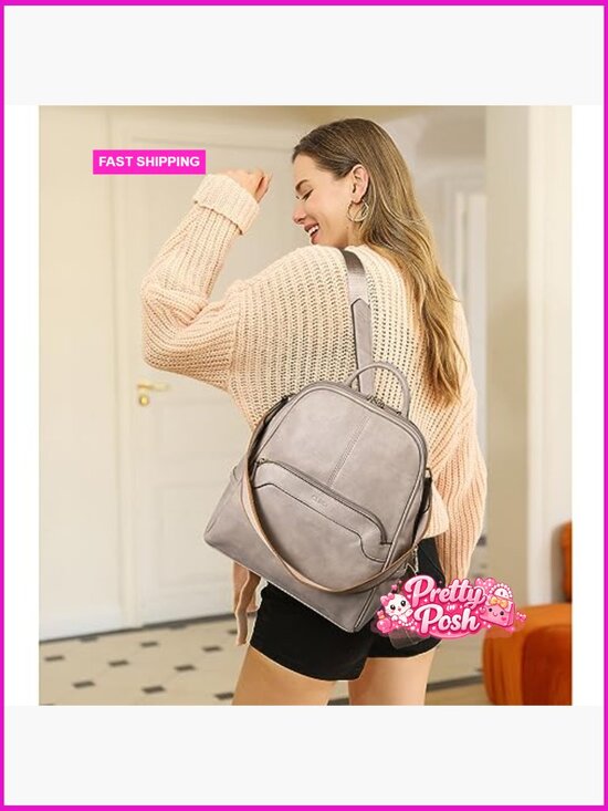 PU Leather Convertible Backpack Shoulder Bag Travel Purse main image 4